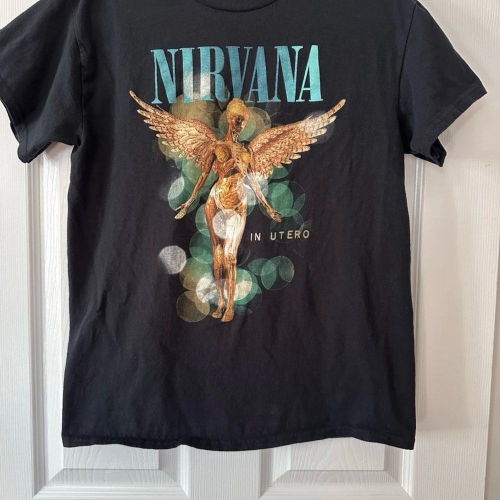 Nirvana In Utero T-Shirt Size Medium Black 90s Band Tee Grunge Rock Album Shirt